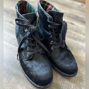 Sam Edelman Black Women Calf Hair Fur Leather Boots